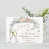 Wasserfarben-Blume, gepunktete Brillen Save the Da Save The Date (Stehend Vorderseite)