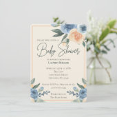 Wasserfarben-Blume Geschlecht Neutrale Babydusche Einladung (Stehend Vorderseite)