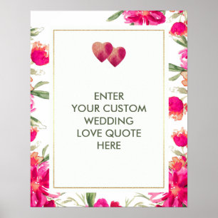 Wasserfarben-Blume Hochzeitsszenario für benutzerd Poster