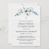 Wasserfarben-Blume kreuzen die digitale 1. Kommune Einladung (Vorderseite)