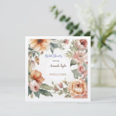 Wasserfarben-Blume Minimale Brautparty-Karte Einladung (Stehend Vorderseite)