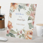 Wasserfarben-Blume Minimale Brautparty-Karte Sockelschild (In Situ)