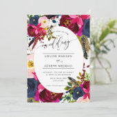 Wasserfarben-Blume rot, Burgund+Marine Ankündigung (Stehend Vorderseite)