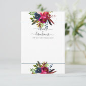 Wasserfarben-Blume rot, Burgund+Marine Ankündigung (Stehend Vorderseite)