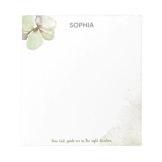 Wasserfarben Blume Sehr geehrter Gott Guide Me Not Notizblock (Vorderseite)