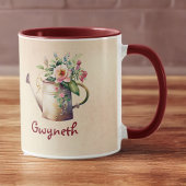 Wasserfarben-Blume Wasserkocher mit Namen Tasse