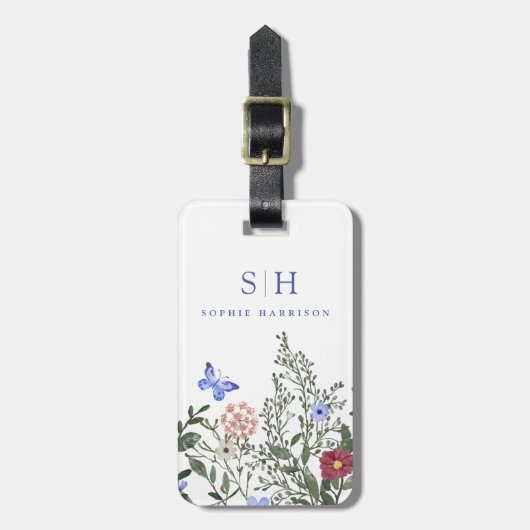 Wasserfarben-Blumen-Gepäckanhänger Gepäckanhänger (Vorderseite vertikal)