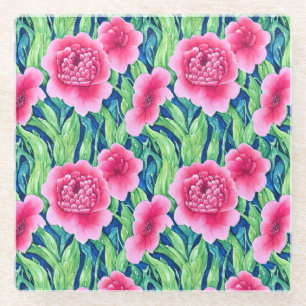 Wasserfarben-Blumen-Glasuntersetzer Glasuntersetzer