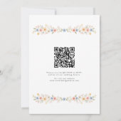 Wasserfarben-Blumen-Hochzeit mit QR-Code Einladung (Rückseite)