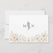 Wasserfarben-Blumen-Hochzeit QR-Code RSVP Karte (Rückseite)