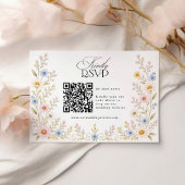 Wasserfarben-Blumen-Hochzeit QR-Code RSVP Karte
