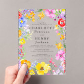 Wasserfarben Blumen Moderner Garten Hochzeit Acryleinladungen (Insitu (Handheld))