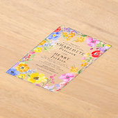 Wasserfarben Blumen Moderner Garten Hochzeit Acryleinladungen (Ablage )