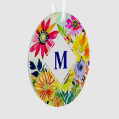 Wasserfarben Blumen Monogrammiert Ornament (Vorderseite)
