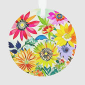 Wasserfarben Blumen Monogrammiert Ornament (Rückseite)