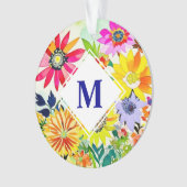 Wasserfarben Blumen Monogrammiert Ornament (Vorderseite)