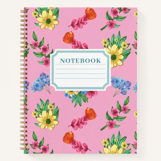 Wasserfarben-Blumen-Notizbuch Notizblock (Vorderseite)