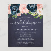 Wasserfarben Blumenbudget Brautdusche Einladung (Vorderseite)