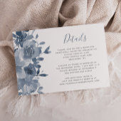 Wasserfarben Blumendusty Blue Wedding Details Begleitkarte