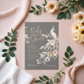 Wasserfarben Blumengarten Kinderdusche Einladung