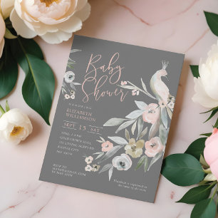 Wasserfarben Blumengarten Kinderdusche Einladung