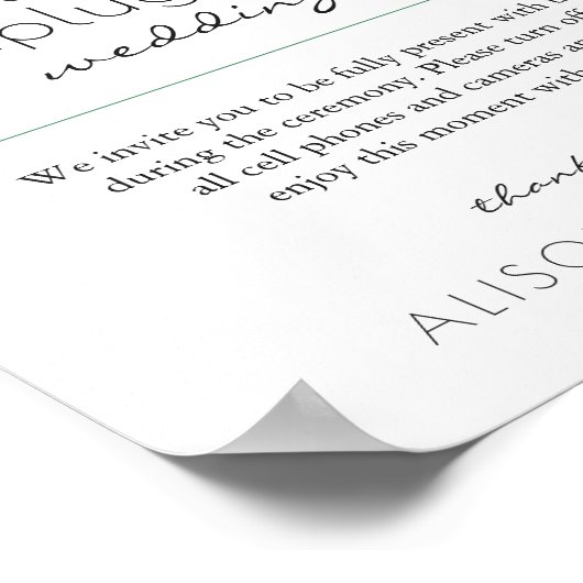 Wasserfarben-Blumengrün, nicht gestopft Poster (Ecke)