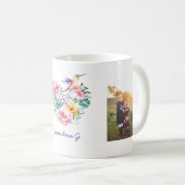 Wasserfarben Blumenherz Hummingbird Foto Geschenk Kaffeetasse (VorderseiteRechts)
