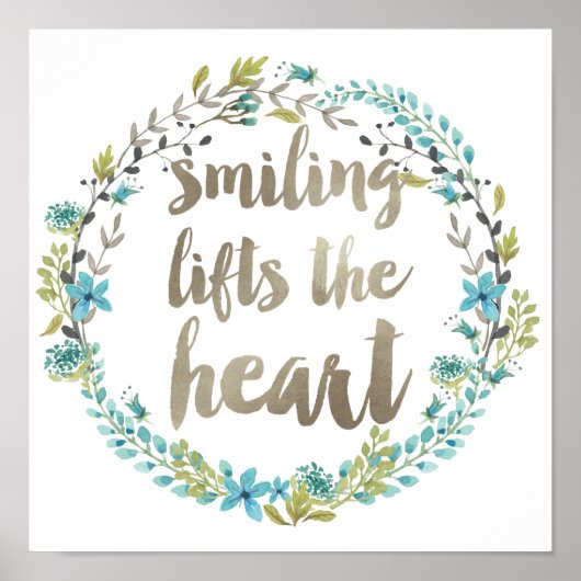 Wasserfarben-Blumenkofferte Poster (Vorne)