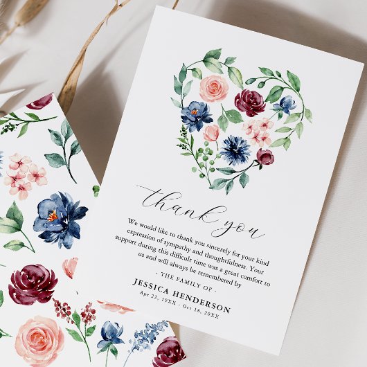 Wasserfarben Blumenkohl Beileid Beerdigung Gedenks Dankeskarte