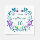 Wasserfarben Blumenkranz süß 16 Serviette (Vorderseite)