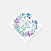 Wasserfarben Blumenkranz süß 16 Serviette (Ecke)