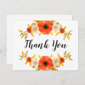 Wasserfarben Blumenkreuz Benutzerdefiniert "Danke" Postkarte (Vorne/Hinten)