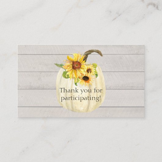 Wasserfarben-Blumenkürbis Buchanfrage Visitenkarte (Rückseite)