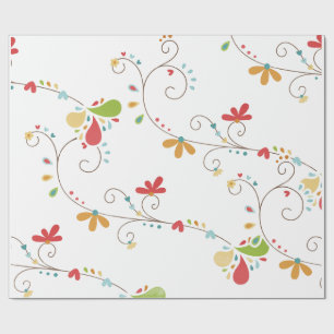 Wasserfarben-Blumenmuster Benutzerdefinierter Hint Geschenkpapier