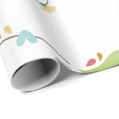 Wasserfarben-Blumenmuster Benutzerdefinierter Hint Geschenkpapier (Rolleneckpunkt)
