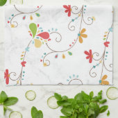 Wasserfarben-Blumenmuster Individuelle Hintergrund Geschirrtuch (Gefaltet)