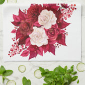 Wasserfarben-Blumenmuster Individuelle Hintergrund Geschirrtuch (Gefaltet)