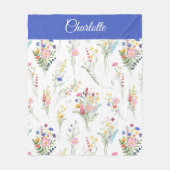 Wasserfarben-Blumenmuster-Name Wildflower Fleecedecke (Vorderseite)