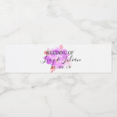 Wasserfarben Blumenrosa Hochzeitswasserflasche Wasserflaschenetikett (Einzelnes Label)