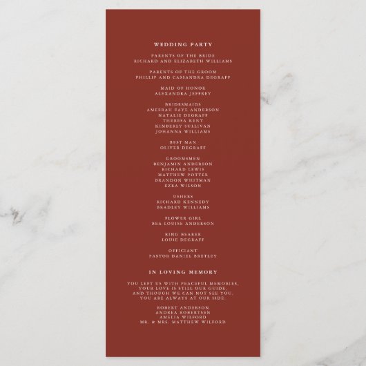 Wasserfarben Blumenstrauß Winterfeier Programm (Rückseite)