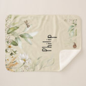 Wasserfarben Blumentropfen Sherpa Stroller Boy Bla Sherpadecke (Vorderseite (Horizontal))