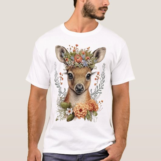 Wasserfarben Blumenwild Niedlich T-Shirt (Vorderseite)