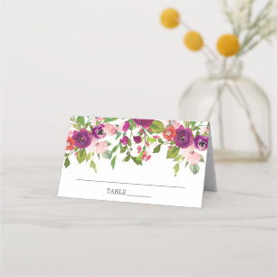 Wasserfarben Blush & Marsala Platzkarte