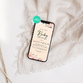 Wasserfarben Blush Pink Babydusche Einladung