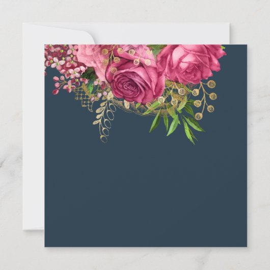 Wasserfarben Blütendusche Einladung (Rückseite)