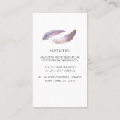 Wasserfarben-BlütenFedern Bohemisch Visitenkarte (Rückseite)