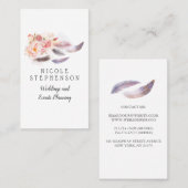 Wasserfarben-BlütenFedern Bohemisch Visitenkarte (Vorne/Hinten)