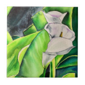 Wasserfarben-Blütenkalk Fliese (Vorderseite)