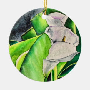 Wasserfarben-Blütenkalk Keramik Ornament