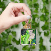 Wasserfarben-Blütenkalk Schlüsselanhänger (Hand)